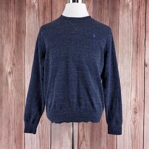 Polo Ralph Lauren Mens Size Large Navy Blue Crew Neck Pullover Sweater Cotton